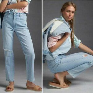 PAIGE Light Blue Straight Leg Jeans